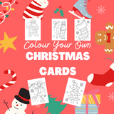 Set of 5 Christmas Card Pack - Colour your Own