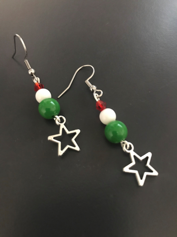 Star Christmas Drop Earrings