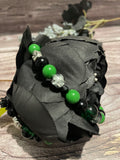 Green and Black Skull Wrap Bracelet
