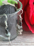 Black Charm Drop Earrings