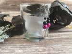 Purple bead and Razor Drop Earrings