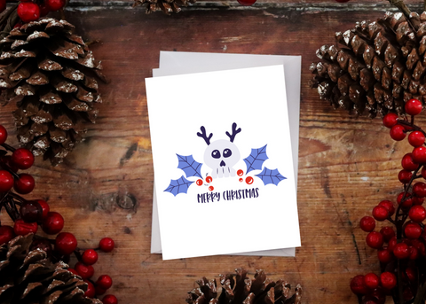 Creepy Skull Christmas Card