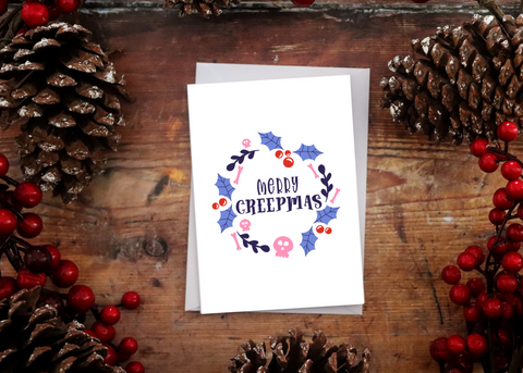 Creepy Wreath Christmas Card