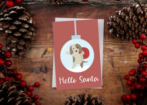 Cute Hello Santa Christmas Card