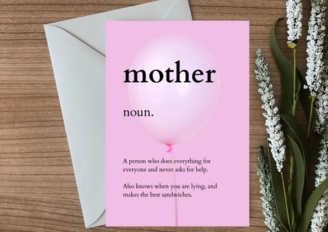 Mother Noun Balloon Card