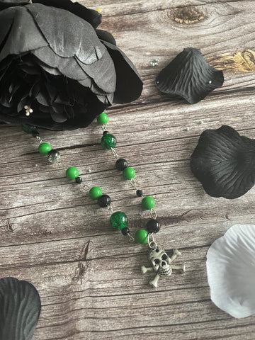 Green Skull Link Necklace